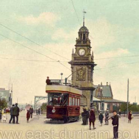 Wouldhave Memorial and tram terminus at Pier Head.