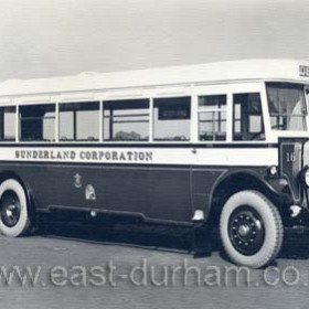 Sunderland’s single deck bus 16 (BR 8003) was a 32-seat Leyland LT2 , bought new in June 1930 for £1325. It was withdrawn in April 1944, which was a good run for a bus of that period – but more was to follow. It went to Annfield Plain, where it worked for another three years before leaving for Middlesbrough, where it was finally scrapped in 1958.   Caption from Malcolm Fraser