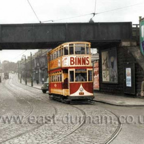 SCT 17 passing under the railway bridge in Chester Road in 1952.
RWA Jones B&W photo, colouring and caption by Malcolm Fraser