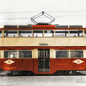 Another photograph of Sunderland Tram 48 taken at the same time.
Photograph hand coloured by Malcolm Fraser