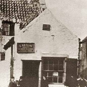 Littlegate. T.Keelin's Boot and Shoe shop in an early photo (c1890) was just off The Green in Bishopwearmouth.
Photo N Kirtlan, info Len Charlton.