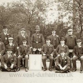 Mowbray Park, Sunderland some time before 1921. It is a group of ex Northumberland Fusiliers, the man on the right is my grandfather Hugh Gallagher of Sunderland, he died in 1921. He had been a regular soldier with the Ist Battalion Northumberland Fusiliers until the end of the Boer War in 1902 and also fought at Khartoum in the Sudan in 1898.
Photograph and info from Robert Shepherd