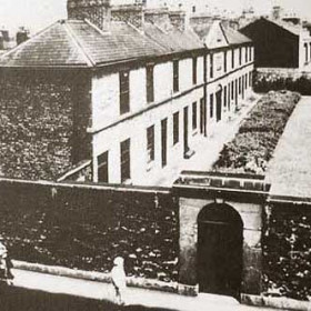 Maritime Place Almshouses between Crowtree Rd and Blandford St (top right).  These Almshouses were built and funded by a trust set up by a Mrs Woodcock who had inhjerited a fortune in the 1840s.        Photograph N Kirtlan, caption Len Charlton.