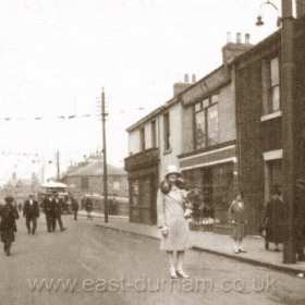 Blandford Street, looking north towards the Blandford Hotel, Castlereagh Bridge, Vane Tce and Cliff House in the distance in the 1920s.