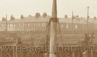 Pilot Terrace c 1900 viewed from the dock, the Bottlemaker's Arms known locally as the "Red Light" at left, this pub was still operating in 1934. The Royal Oak at the near corner (just left of mast) appears in the Trade Directories in 1861- 1894. Demolished in 1935 the street was originally built in the 1830s to house pilots only, however the pilots who were very well paid soon abandoned the street as better housing became available. By 1861 36 families inhabited these 11 houses.Wood Houses at right, east of Ropery Walk.
