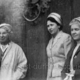 Staff at Ropery Walk School in the 50's, at  left is Miss Dryborough, middle is Miss Chambers (headmistress)  and the lady on the right is Mrs WIlson, picture taken on  pupils day out to Durham Cathedral
Photograph from Lucy