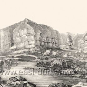 Natural cove which was the proposed site for North Dock.Pencil drawing by Robert Macreth for Lord Londonderry in 1824.