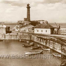 North Dock, old lighthouse and lifeboat house before WW2.