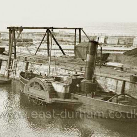 Tug Seaham on east wall of the N Dock before 1939.
The tug "Seaham" served at Seaham from 1909 to 1962.
